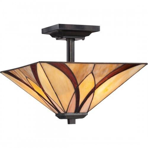 Quoizel TFAS1714VA Asheville Semi-flush tiffany valiant bronze 2lt Semi-Flush Mount
