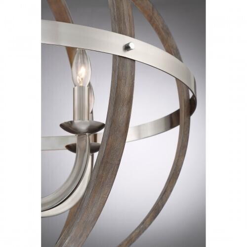 Quoizel FSN5206BN Fusion 6lts foyer brushed nickel 24.5"d Pendant