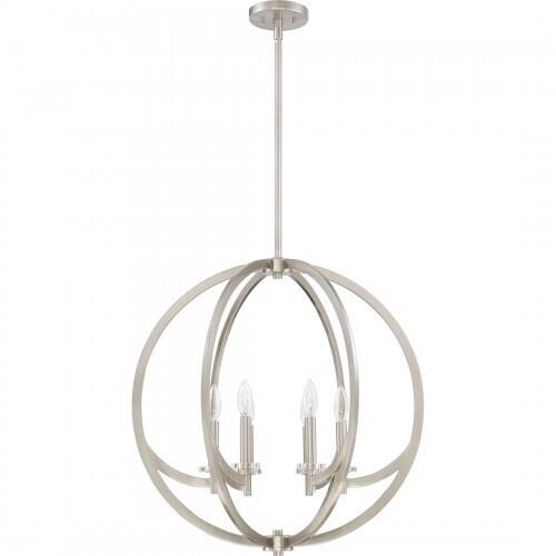 Quoizel ON2824BN Orion Pendant brushed nickel 6lts Pendant