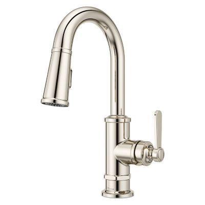 Pfister Polished Nickel 1-handle Pull-down Bar/prep Kitchen Faucet GT572-TDD
