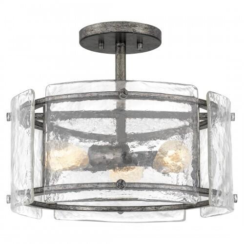 Quoizel FTS1716MM Fortress Semi-flush mount 3 light mottled silver Semi-Flush Mount