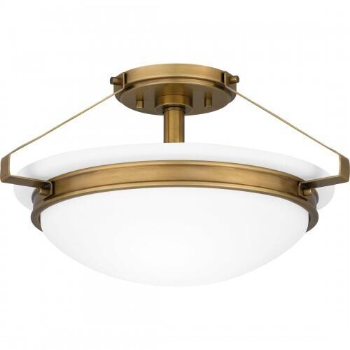 Quoizel QSF5581WS Quoizel Semi-Flush Mount Semi flush 2 lights weathered brass Semi-Flush Mount
