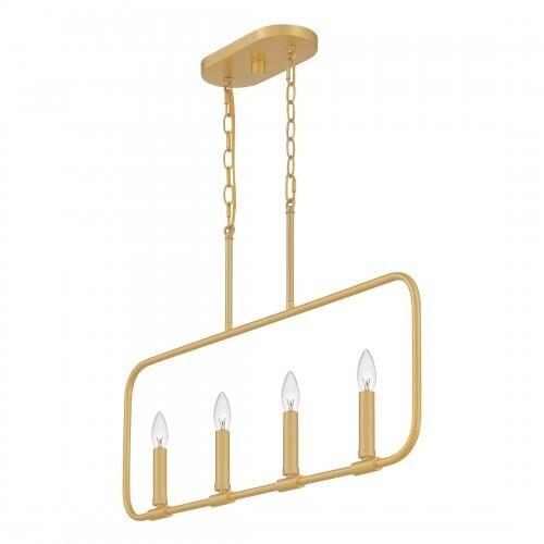 Quoizel ABR432AB Abner Linear chandelier 4 light aged brass Island Light