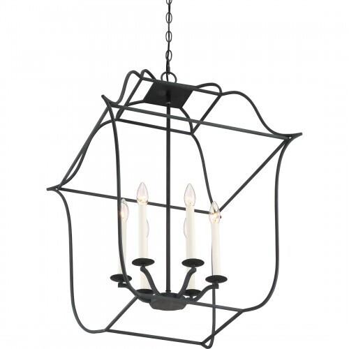 Quoizel GLY5206BA Gallery 6 light foyer ryl ebony Pendant