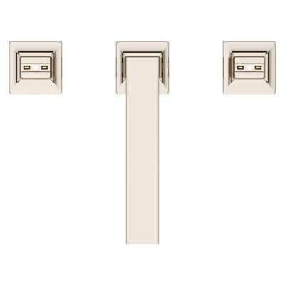 Polished Nickel 2-handle 8 Widespread Square Spout Bath Faucet LG49-VRV2D