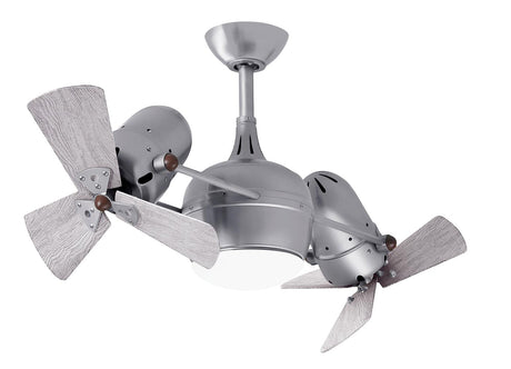 Matthews Fan DGLK-BN-WDBW Dagny 360° double-headed rotational ceiling fan with light kit in Brushed Nickel finish with solid barn wood blades.