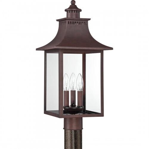 Quoizel CCR9010CU Chancellor Outdoor post lantern 10" copper bronze Outdoor Lantern