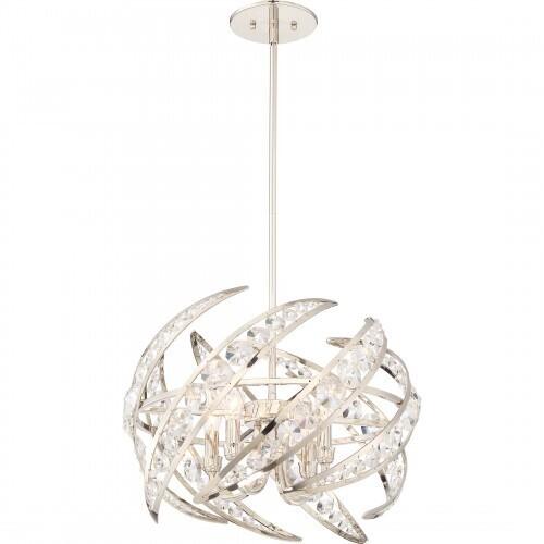 Quoizel PCCN2818PK Crescent Pendant polished nickel 4lts Pendant