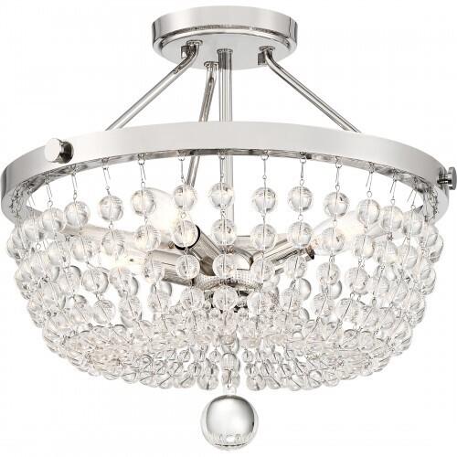 Quoizel TRA1716PK Teresa Semi-flush mount 4 light polished nickel Semi-Flush Mount