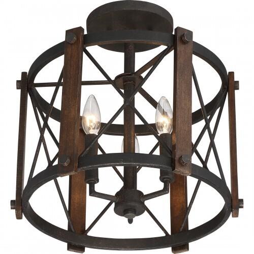 Quoizel BRO1715MK Baron Semi flush marcado black Semi-Flush Mount