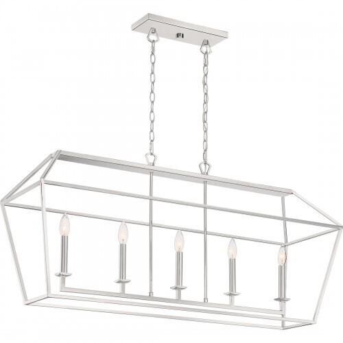 Quoizel AVY542PK Aviary Island 5 light polished nickel Island Light
