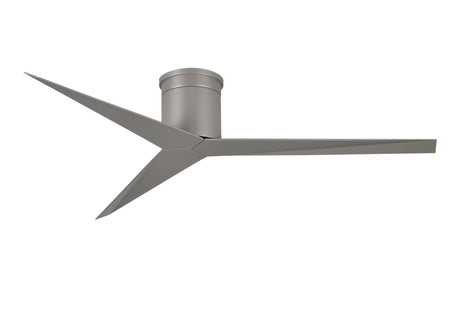 Matthews Fan EKH-BN-BN Eliza-H 3-blade ceiling mount paddle fan in Brushed Nickel finish with brushed nickel ABS blades.