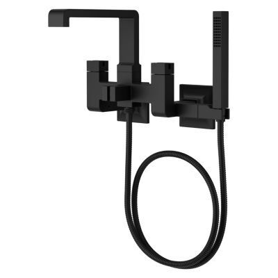 Pfister Matte Black Wall Mount Tub Filler Without Handles LG6-3VRVB
