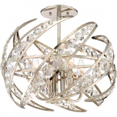 Quoizel PCCN1718PK Crescent Semi flush mount 4 lights polished nicke Semi-Flush Mount