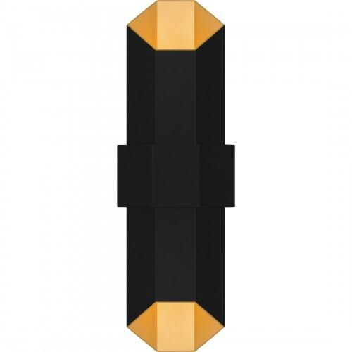 Quoizel CHS8407MBKG Chasm Outdoor wall led light matte black gold Outdoor Lantern