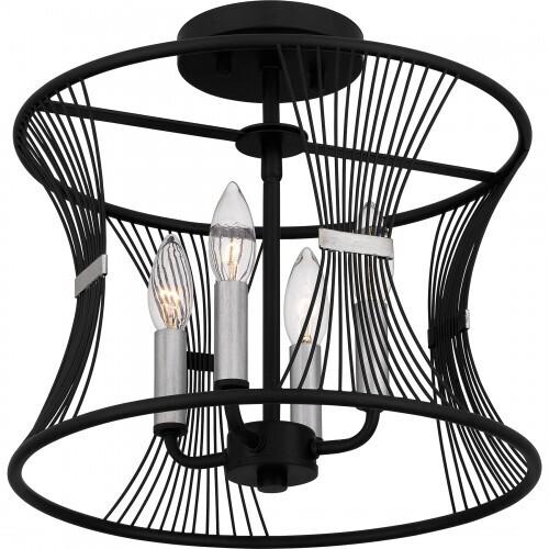 Quoizel LEI1714MBK Leiland Semi flush 4 lights matte black Semi-Flush Mount