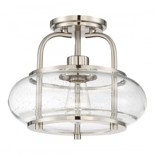 Quoizel TRG1712BN Trilogy Semi-flush 1-light brsh nikl Semi-Flush Mount