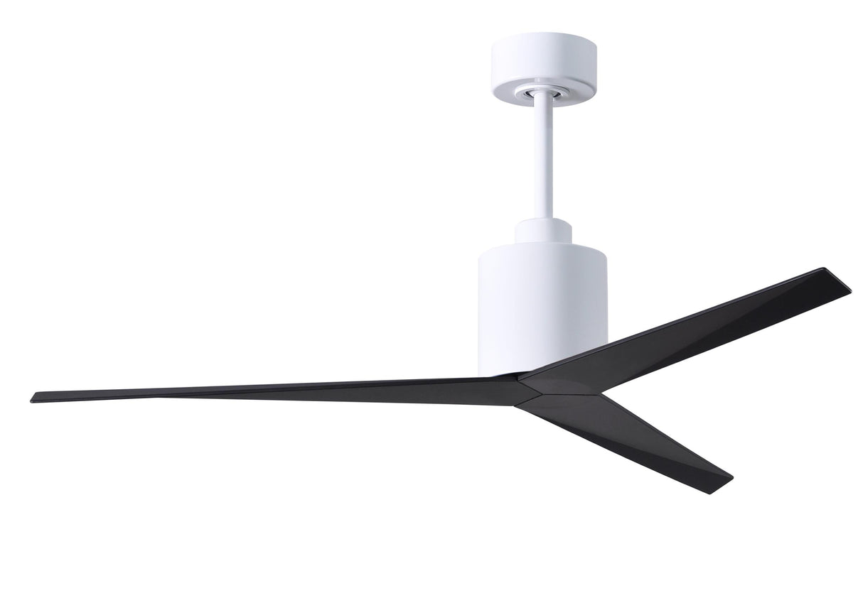 Matthews Fan EK-WH-BK Eliza 3-blade paddle fan in Gloss White finish with matte black all-weather ABS blades. Optimized for wet locations.