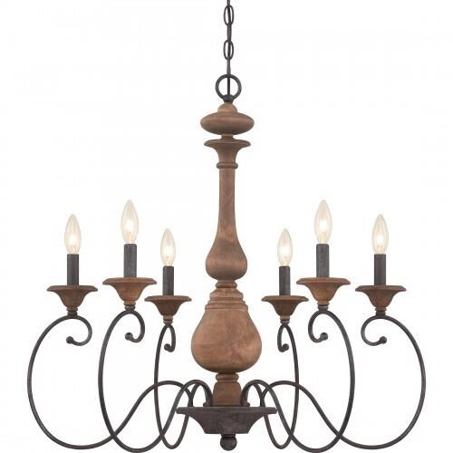 Quoizel ABN5006RK Auburn Chandelier 6-light rustic black Chandelier