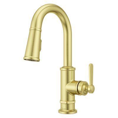 Pfister Brushed Gold 1-handle Pull-down Bar/prep Kitchen Faucet GT572-TDBG