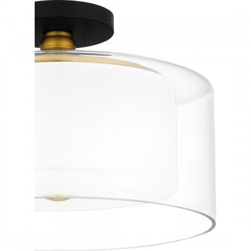 Quoizel ROW1714MBK Rowland Semi flush 2 lights matte black Semi-Flush Mount