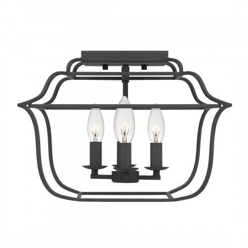 Quoizel GLY1714BA Gallery Semi flush mount 4 light royal ebony Semi-Flush Mount