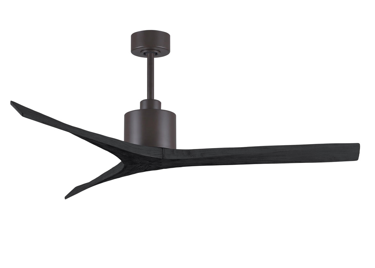 Matthews Fan MW-TB-BK-60 Mollywood 6-speed contemporary ceiling fan in Textured Bronze finish with 60” solid matte black wood blades