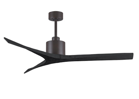 Matthews Fan MW-TB-BK-60 Mollywood 6-speed contemporary ceiling fan in Textured Bronze finish with 60” solid matte black wood blades