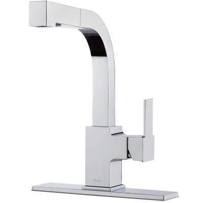 Pfister Polished Chrome Arkitek 1-handle, Pull-out Kitchen Faucet LG534-LPMC