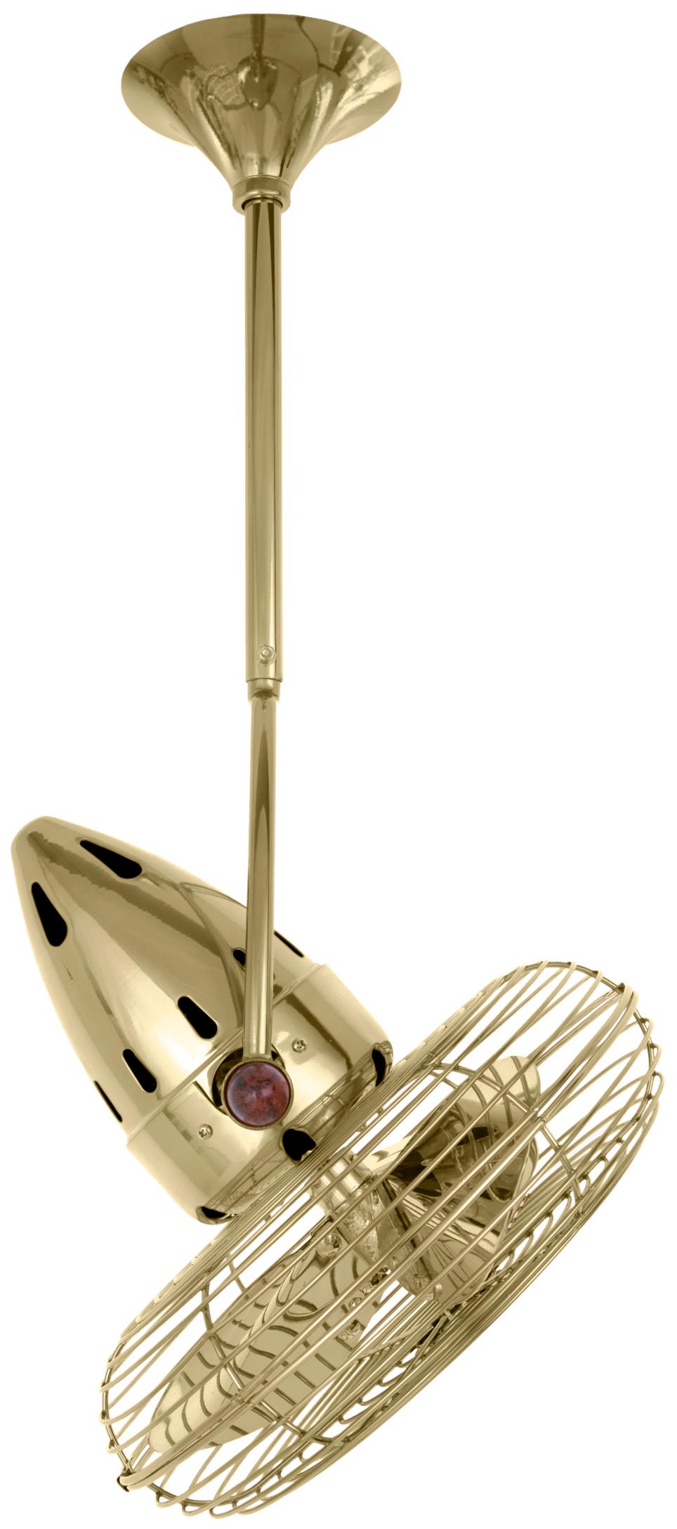 Matthews Fan JD-PB-MTL Jarold Direcional ceiling fan in Polished Brass finish with metal blades.