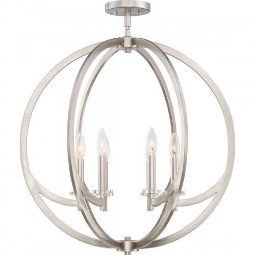 Quoizel ON2824BN Orion Pendant brushed nickel 6lts Pendant