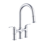 Gerber D434437SS Kinzie Two Handle Pull-down Bridge Faucet - Stainless Steel