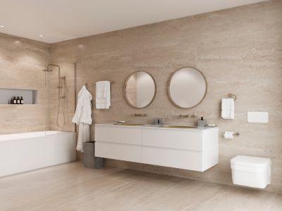 Pfister Polished Nickel 2-handle Wall Mount Bathroom Faucet LG49-TNT2D