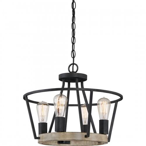 Quoizel BRT1717GK Brockton 4 light semi flush grey ash Semi-Flush Mount