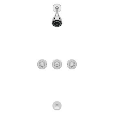 Polished Chrome Pfister 3-handle Tub & Shower Faucet LG01-1120