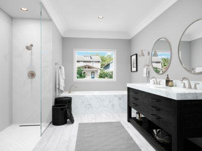 Spot Defense Brushed Nickel 2-handle 8" Widespread Bathroom Faucet LG49-MCA0GS