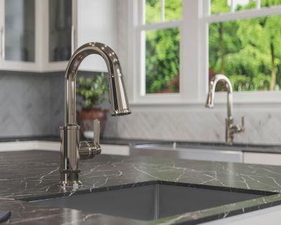 Pfister Polished Nickel 1-handle Pull-down Bar/prep Kitchen Faucet GT572-TDD