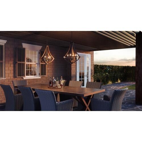 Quoizel SHR2818RK Shire 4 light pendant rustic black Chandelier