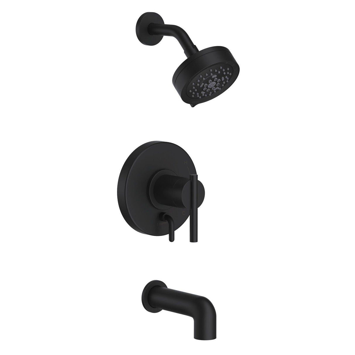 Gerber D511058BSTC Parma Tub & Shower Trim Kit, 1.75GPM - Satin Black