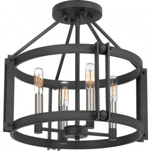 Quoizel VC1716MB Victor Semi-flush mount 4 light mottled black Semi-Flush Mount