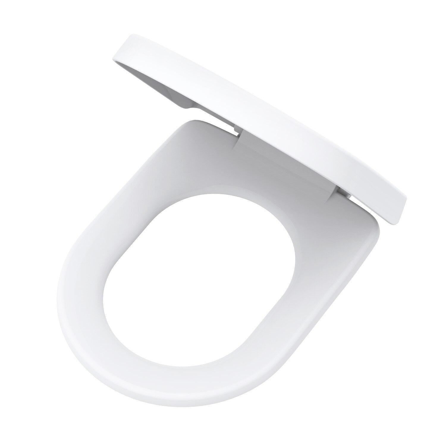 Gerber G0099859 White Adjustable Slow Close Elongated Toilet Seat With Cover