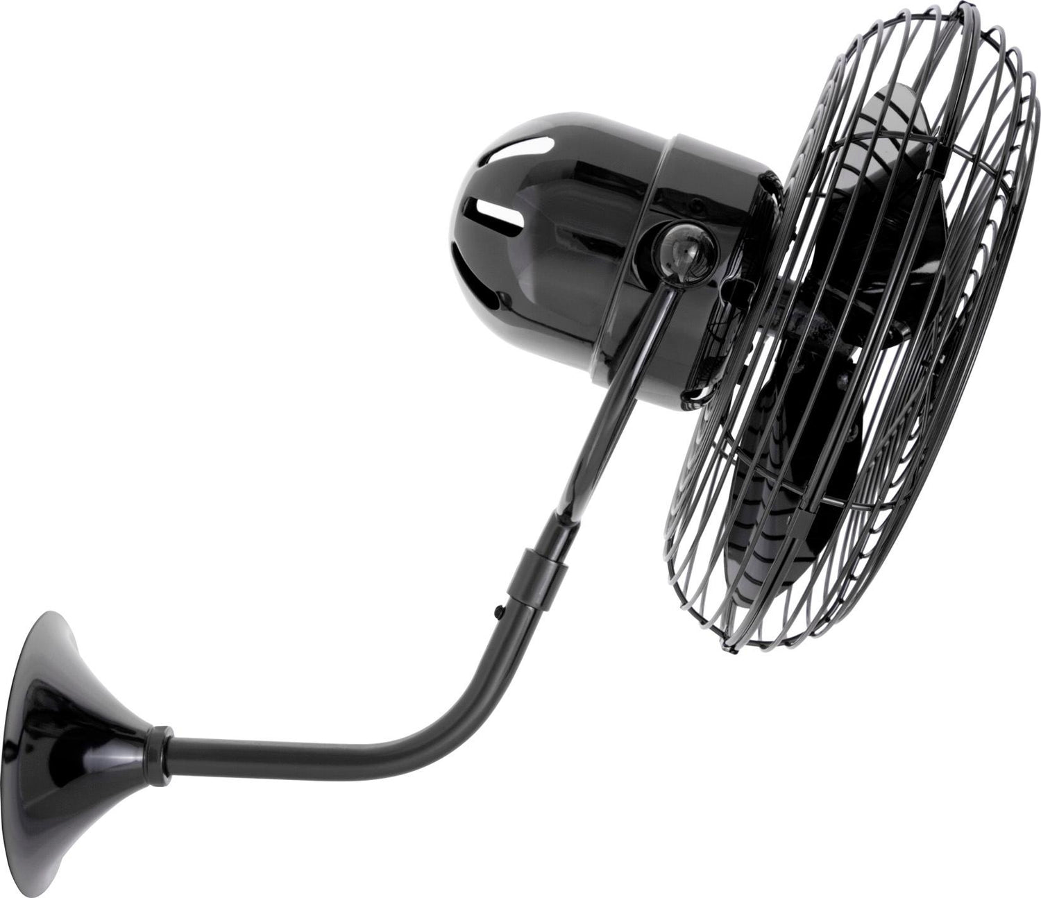 Matthews Fan MP-BKN-MTL Michelle Parede vintage style wall fan in black nickel finish.