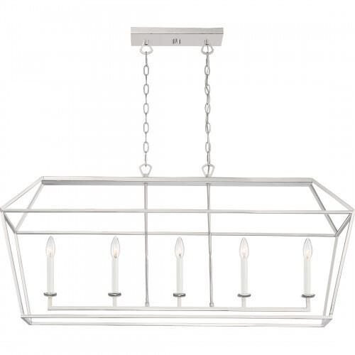 Quoizel AVY542PK Aviary Island 5 light polished nickel Island Light