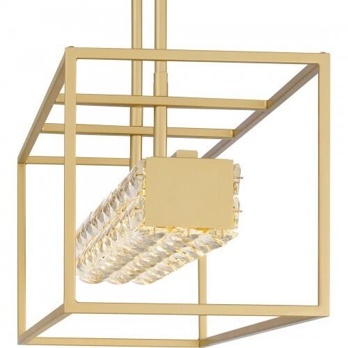 Quoizel PCDZ136SGD Dazzle Linear chandelier led light soft gold Island Light