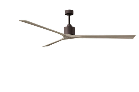 Matthews Fan NKXL-TB-GA-90 Nan XL 6-speed ceiling fan in Matte White finish with 90” solid gray ash tone wood blades