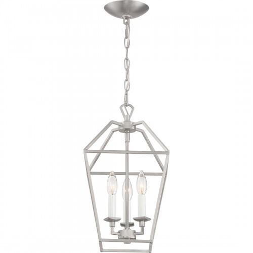 Quoizel AVY5203BN Aviary Pendant Ceiling Lighting, 3-Light, 180 Watts, Brushed Nickel (17"H x 10"W)