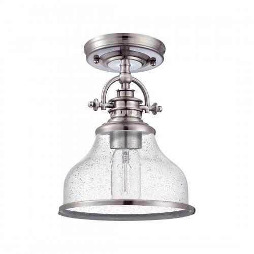 Quoizel GRTS1708BN Grant Semiflush mount 1 light brushed nickel Semi-Flush Mount