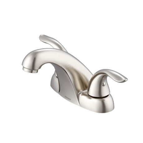 Gerber G0043011BN Brushed Nickel Viper Two Handle Centerset Lavatory Faucet W/ Metal ...