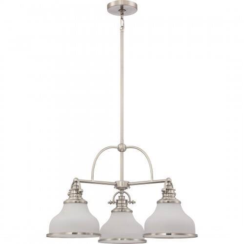 Quoizel GRT5103BN Grant Dinette chandelier brsh nikl 3lts Chandelier
