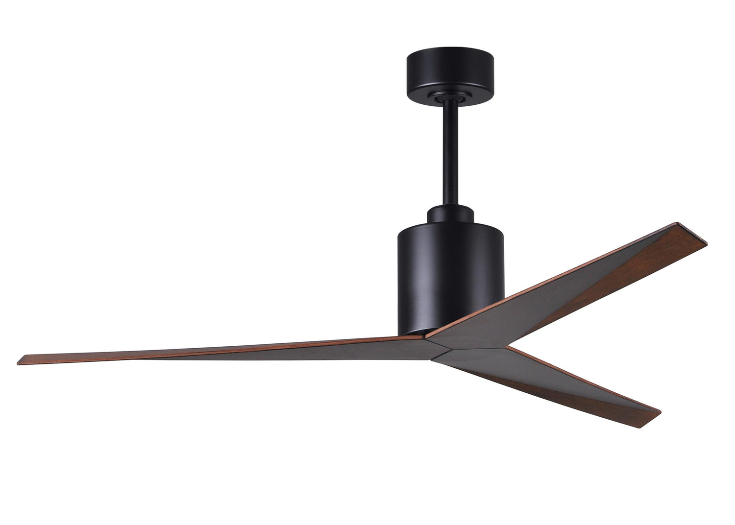 Matthews Fan EK-BK-WN Eliza 3-blade paddle fan in Matte Black finish with walnut all-weather ABS blades. Optimized for wet locations.